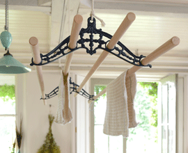 The Elgan laundry drying airer, from the traditional Welsh word meaning bright circle 
