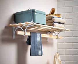 Cast iron slatted shelf rack complete with underail
