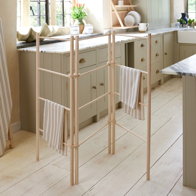 Zig Zag clothes horse made from beech dowels